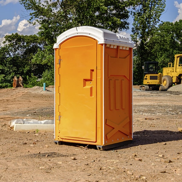 how often are the portable restrooms cleaned and serviced during a rental period in Whittington IL